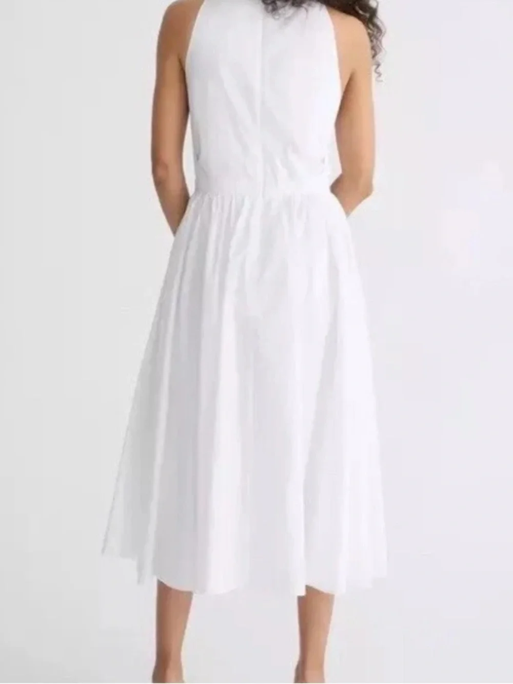 J. Crew White Sleeveless Midi Dress
